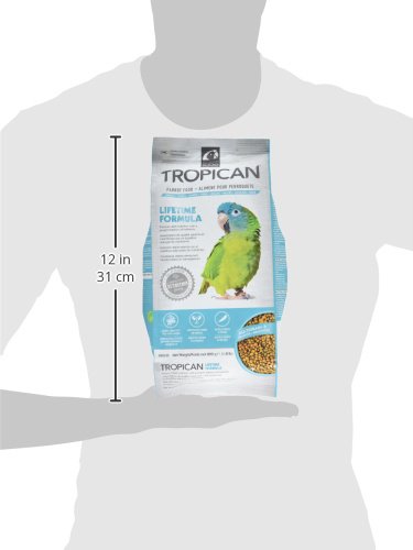 Tropican 1.8-Pound Lifetime Maintenance Parrot Granules, Standup Air Barrier Zipper Bag