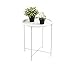 Finnhomy Small Round Side End Table, Sofa Table, Tray Side Table, Snack Table, Metal, Anti-Rusty, Outdoor and Indoor Use for Putting Small Things, White