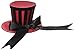 Leg Avenue Satin Top Hat With Stripes And Satin Bow Accent, Red/Black, One Size