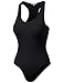 HATOPANTS Tank Top Bodysuits Sleeveless Scoopneck Racerback Cotton Jumpsuits Black M
