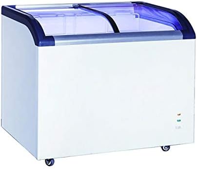 Adcraft BDCF-6-CG Black Diamond Chest Freezer, 6.4-Cubic Feet, Curved Sliding Glass Lid, 115v