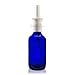 2 OZ Blue Boston Round Glass Bottle - W/Nasal SPRAYERS- Pack of 6