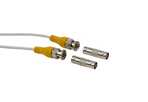 InstallerCCTV 100ft Pre-made All-in-One BNC Video and Power Cable with Connector for Surveillance CCTV Security Camera Video System - White - Thumbnail 2