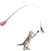 etrech 8 Piece Assorted Feather Toy, Retractable Wand Rod with Teaser Catcher, Perfect Teaser for Exercising Kitten or Cat, Red