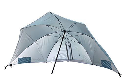 HOMECALL Strandschirm mit Fenster und Windschutz - UV-beständiges Polyester - Blau – Bild 4
