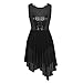 Alvivi Women's Lyrical Modern Dancewear Shiny Sequins Criss Cross Back High Low Ballet Dance Dress