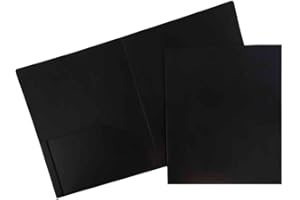 JAM PAPER Heavy Duty Plastic 2 Pocket Extra Tough School Folders - Black - 3/Pack