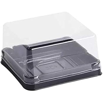 50 Sets 2 1/4 inch X H 1 1/2 inch of Clear plastic mini cake box muffins box cookies cookies muffins dome box wedding birthday gift box (80g black)
