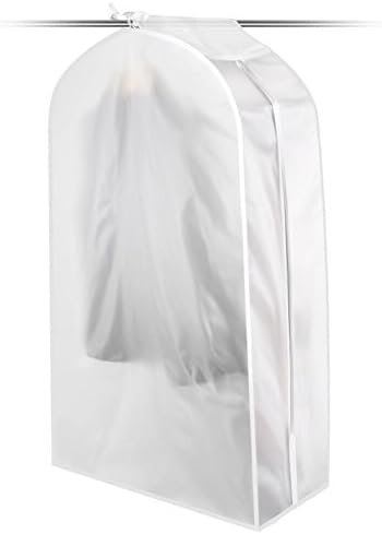 VOIMAKAS Clear Garment Cover Bag, Hanging Clothes Storage Bag See-through Full Zipper Suit Dress Dustproof Waterproof Protector - L