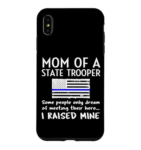 Proud State Trooper Mom Mother Thin Blue Line American Flag Case for iPhone XS…