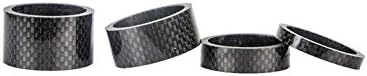 CCYY BIKE Cycle Bicycle Colorful Carbon Fibre Handle Bar Headset Spacers Kit Set Gloss 1 1/8" 5mm 10mm 15mm 20mm (Black)