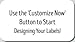 Personalized Custom Labels, 3 Customizable Text Lines, 15 Font Choices, 100 Count, 2.25" x 1.25"