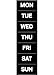 MasterVision Days of The Week Magnets, 1 x 2 Inches Each, 7 Magnets, Black/White