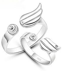 Sweet Open the wings of the angel ring Unisex Couple Rings(Silver)(1 Pc)