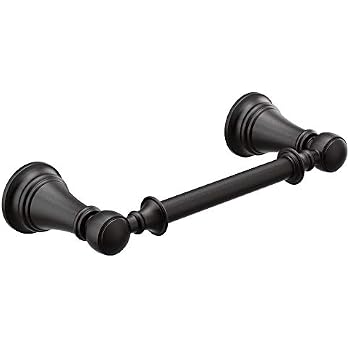 Moen Align Matte Black Toilet Paper Holder - Modern Wall Mounted Bathroom Accessory