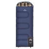 TETON Sports Celsius Junior Kids Sleeping Bag; Perfect for Camping, Traveling, and Sleepovers; Start Their Camping Experience Off Right; Sleeping Bag; Blue/Plaid Liner, Left Zip