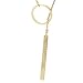 LiangXuanChen Women's Simple Gold/Silver Ring Circle Bar Pendant Shiny Alloy Short Necklace
