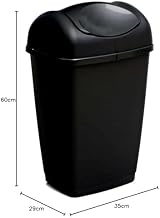Easy Shopping 50L Swing Top Bin Plastic Waster Rubbish Recycle Bin Black view 2