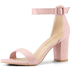 Allegra K Women's High Chunky Heel Buckle Ankle