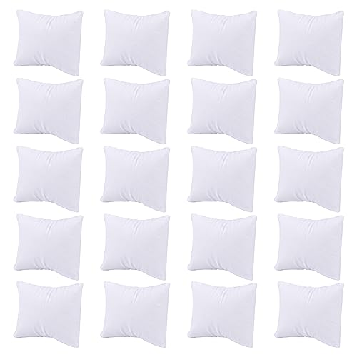 AUEAR, 20 Pack White Velvet Watch Pillows Small Jewelry Displays Pillow Bracelet Bangle Cushions Display for Gift Box