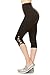 The Clothing Shop Women's Crisscross Cutout Foldover Waistband Capri Yoga Pants (Plus Size Available) Black/Black