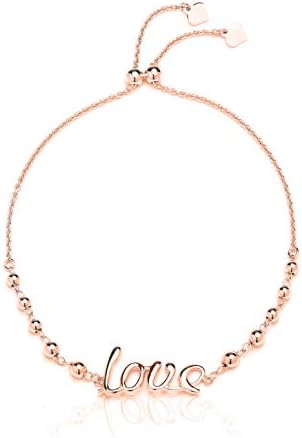 925スターリングシルバー 調節可能なボロラブブレスレット レディース スライダーブレスレット 925スターリングシルバーブレスレット シルバービーズ ラブブレスレット