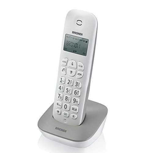 BRONDI, Gala Telefono Cordless, Bianco/Grigio
