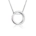 XZP Forever Love Cutout Circles Necklace Sterling Silver Plated Pendant Necklaces for Women