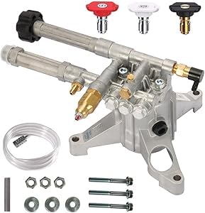 Photo 1 of AR High Pressure Washer Pump 2400 PSI RMW22G24-EZ, Vertical 7/8" Shaft Power Washer Replacement Pump Head with Easy Start Valve by ANNOVI REVERBERI