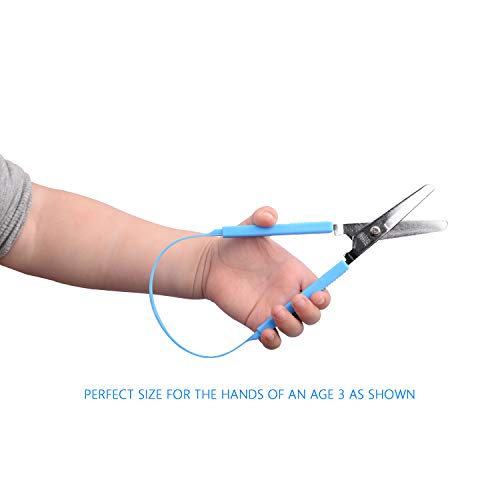 SolarMatrix 2-Pack Loop Scissors for Kids - Easy Grip, Easy Opening, Adapted Scissors for Special Needs, Safety Blade, Round Tip, Recommended by Hundreds of Occupational Therapists [2019 Upgraded] - Thumbnail 6