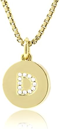 Initial Necklace, D Necklace, Cubic Zircon Pave Gold Tone Necklace with 14''-24'' Adjustable Box Chain, Bridesmaid Jewelry Gift