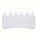 Plastic Translucent White Squeeze Condiment Bottles with Tip Cap,16 Oz,Set of 6Pcs