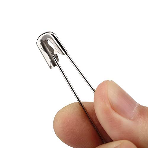 image for Vrupin Stainless Steel Safety Pins,Safety Pins Bulk Metal Silver Sewin