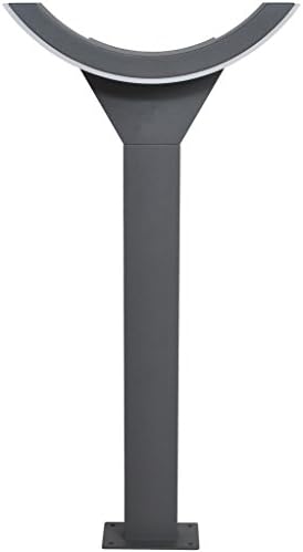 Inowel Waterproof Outdoor Lighting Pole Bollard Lamp, Painted Grey Color Aluminium Finished 3000K, Height of 600mm