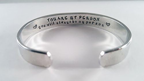 Silver Grey's Anatomy "You are my person. You will always be my person." Cuff Bracelet