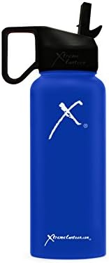 Xtreme Canteen- 32oz Double Wall, Vacuum Insulated, 18/8 Stainless Steel Wide Mouth Water Bottle with Xtreme Straw Lid