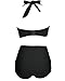 LALAGEN Women's High Waist Halter Bandeau 2 Piece Plus Size Bikini Swimsuit Black XXL