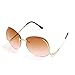 Pro Acme Fashion Vintage Oversized Clear Lens Women's Rimless Sunglasses (Brown Gradient, As Shown)