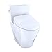 TOTO MW6243056CEFG#01 WASHLET+ Legato One-Piece Elongated 1.28 GPF Toilet and Contemporary WASHLET S550e Bidet Seat, Cotton White