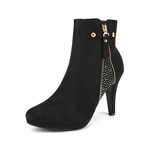 DREAM PAIRS Women's Cecile Black Platform High Heel Ankle Booties - 9.5 M US