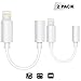 (2 Pack) Lighting to 3.5mm Headphones/Earbuds Jack Adapter Aux Cable Earphones/Headsets Converter Accessories Support iOS 12/11-Upgraded Compatible with iPhone XS/XR/X/8/8 Plus/7/7 Plus/ipad/iPod