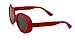 V.W.E. Vintage Sunglasses UV400 Bold Retro Oval Mod Thick Frame Sunglasses Clout Goggles with Dark Round Lens (Red)