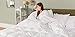 puredown® Goose Feather Comforter Full/Queen Size - All Season Duvet Insert, Ultra Soft Stripe 100% Cotton Shell Hotel Collection Comforters, 500 Thread Count with Ties (90x90'',Stripe White)