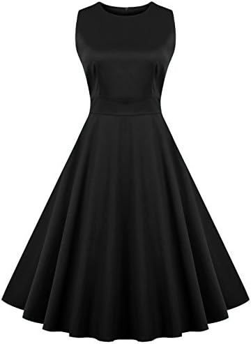 Women's Vintage Sleeveless 1950's Floral Spring Garden Party Picnic Swing Dress