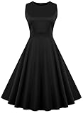 Women's Vintage Sleeveless 1950's Floral Spring Garden Party Picnic Swing Dress