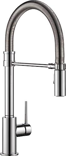 Delta Faucet Trinsic Pro Commercial Style Kitchen Faucet Chrome Kitchen Sink Faucet with Pull Down Sprayer and Magnetic Docking 9659-DST