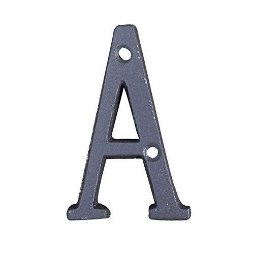 3 Inch Innovative DIY Wrought Iron House Number,Vintage Nail on Die Cast Address Letters Metal Letters Cast Iron Address Alphabet Decor House Sign DIY Cafe Wall Decor Matching Screws Included (A)