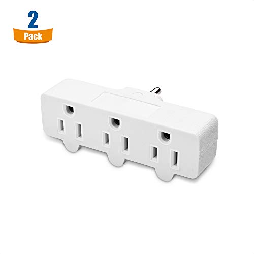 Cable Matters 2-Pack Spaced 3 Outlet Grounded Outlet Extender Wall Tap - Image 2