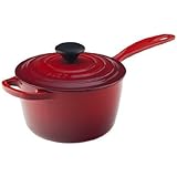 Le Creuset Signature Cast Iron Saucepan, 1-3/4-Quart, Cerise (Cherry Red)