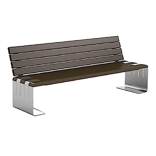 XRXwuf689 Outdoor Garden Bench Outdoor Park Bench with Backrest, Solid Wood Backrest, 2-3 Person Terrace Leisure Bench in Dark Brown Park Bench(Medium)